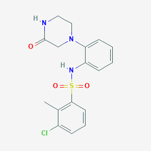 molecular formula C17H18ClN3O3S B2983559 3-chloro-2-methyl-N-(2-(3-oxopiperazin-1-yl)phenyl)benzenesulfonamide CAS No. 1226458-74-7