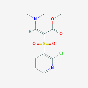 molecular formula C11H13ClN2O4S B2983584 methyl (2E)-2-[(2-chloropyridin-3-yl)sulfonyl]-3-(dimethylamino)prop-2-enoate CAS No. 931359-99-8