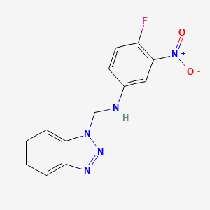 molecular formula C13H10FN5O2 B2983589 N-(1H-1,2,3-benzotriazol-1-ylmethyl)-4-fluoro-3-nitroaniline CAS No. 329079-70-1