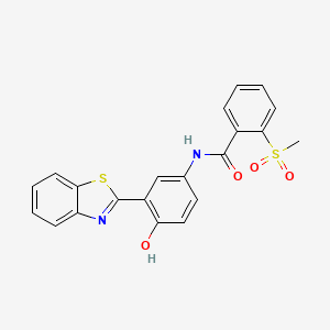 molecular formula C21H16N2O4S2 B2983604 N-(3-(benzo[d]thiazol-2-yl)-4-hydroxyphenyl)-2-(methylsulfonyl)benzamide CAS No. 896361-31-2