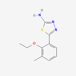 molecular formula C11H13N3OS B2983621 5-(2-Ethoxy-3-methylphenyl)-1,3,4-thiadiazol-2-amine CAS No. 887359-94-6