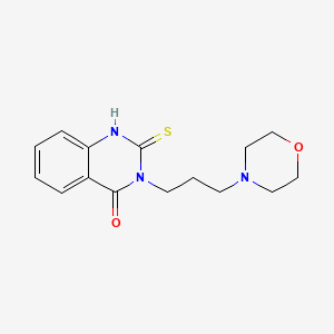 molecular formula C15H19N3O2S B2983654 3-[3-(Morpholin-4-yl)propyl]-2-sulfanyl-3,4-dihydroquinazolin-4-one CAS No. 146381-57-9