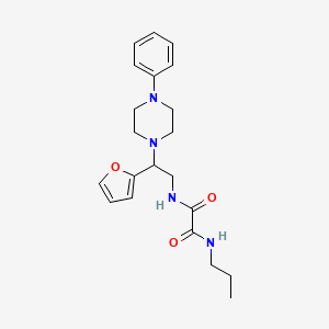 molecular formula C21H28N4O3 B2983695 N1-(2-(furan-2-yl)-2-(4-phenylpiperazin-1-yl)ethyl)-N2-propyloxalamide CAS No. 877631-33-9