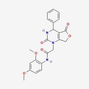 molecular formula C22H21N3O6 B2983742 N-(2,4-Dimethoxyphenyl)-2-(2,5-dioxo-4-phenyl-4,7-dihydro-3H-furo[3,4-d]pyrimidin-1-yl)acetamide CAS No. 1251574-74-9