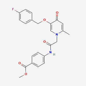 molecular formula C23H21FN2O5 B2983797 methyl 4-(2-(5-((4-fluorobenzyl)oxy)-2-methyl-4-oxopyridin-1(4H)-yl)acetamido)benzoate CAS No. 946204-89-3