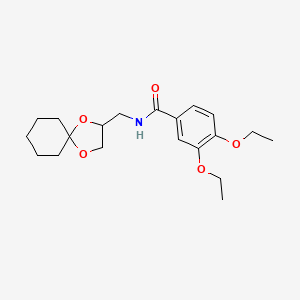 molecular formula C20H29NO5 B2983820 N-(1,4-dioxaspiro[4.5]decan-2-ylmethyl)-3,4-diethoxybenzamide CAS No. 900006-50-0