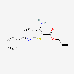 molecular formula C17H14N2O2S B2983823 Allyl 3-amino-6-phenylthieno[2,3-b]pyridine-2-carboxylate CAS No. 612514-78-0
