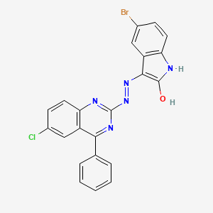 (Z)-5-bromo-3-(2-(6-chloro-4-phenylquinazolin-2-yl)hydrazono)indolin-2-one
