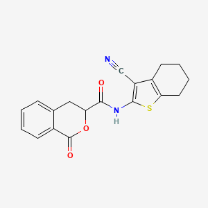 N-(3-cyano-4,5,6,7-tetrahydro-1-benzothiophen-2-yl)-1-oxo-3,4-dihydroisochromene-3-carboxamide
