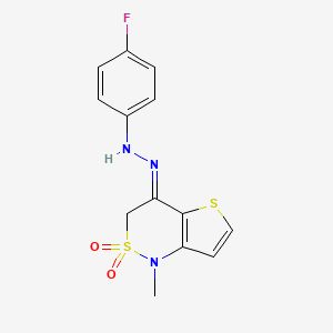 1-methyl-2lambda~6~-thieno[3,2-c][1,2]thiazine-2,2,4(1H,3H)-trione 4-[N-(4-fluorophenyl)hydrazone]