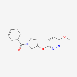 molecular formula C16H21N3O3 B2983832 Cyclohex-3-en-1-yl(3-((6-methoxypyridazin-3-yl)oxy)pyrrolidin-1-yl)methanone CAS No. 2034502-99-1