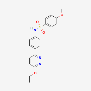 molecular formula C19H19N3O4S B2983837 N-[4-(6-ethoxypyridazin-3-yl)phenyl]-4-methoxybenzenesulfonamide CAS No. 903281-86-7