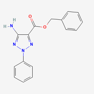 molecular formula C16H14N4O2 B2983849 benzyl 5-amino-2-phenyl-2H-1,2,3-triazole-4-carboxylate CAS No. 695220-19-0