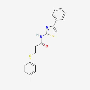 molecular formula C19H18N2OS2 B2983873 N-(4-phenylthiazol-2-yl)-3-(p-tolylthio)propanamide CAS No. 721404-25-7