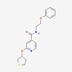 molecular formula C18H20N2O3S B2983887 N-(2-phenoxyethyl)-2-(thiolan-3-yloxy)pyridine-4-carboxamide CAS No. 2034498-41-2