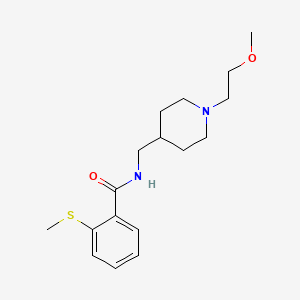 molecular formula C17H26N2O2S B2983889 N-((1-(2-methoxyethyl)piperidin-4-yl)methyl)-2-(methylthio)benzamide CAS No. 1209721-55-0
