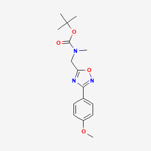 molecular formula C16H21N3O4 B2983971 Tert-butyl {[3-(4-methoxyphenyl)-1,2,4-oxadiazol-5-yl]methyl}methylcarbamate CAS No. 2061148-86-3