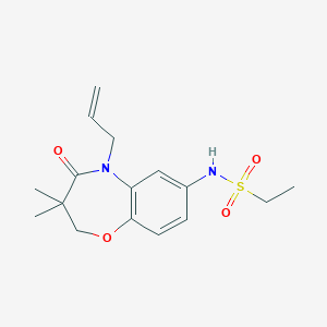 molecular formula C16H22N2O4S B2983983 N-(5-allyl-3,3-dimethyl-4-oxo-2,3,4,5-tetrahydrobenzo[b][1,4]oxazepin-7-yl)ethanesulfonamide CAS No. 922104-17-4