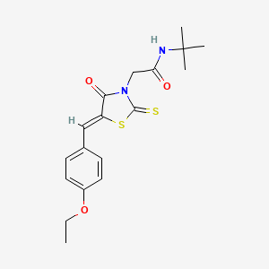 molecular formula C18H22N2O3S2 B2983988 N-tert-butyl-2-[(5Z)-5-[(4-ethoxyphenyl)methylidene]-4-oxo-2-sulfanylidene-1,3-thiazolidin-3-yl]acetamide CAS No. 476665-29-9
