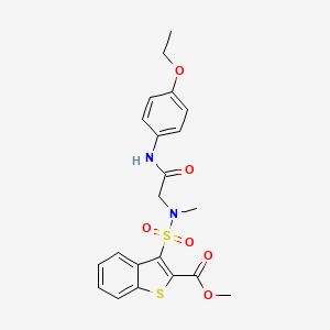 molecular formula C21H22N2O6S2 B2983993 methyl 3-({[(4-ethoxyphenyl)carbamoyl]methyl}(methyl)sulfamoyl)-1-benzothiophene-2-carboxylate CAS No. 946369-02-4