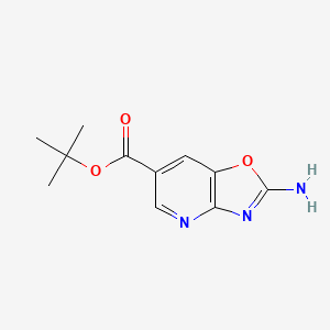 molecular formula C11H13N3O3 B2983999 Tert-butyl 2-amino-[1,3]oxazolo[4,5-b]pyridine-6-carboxylate CAS No. 2287332-76-5
