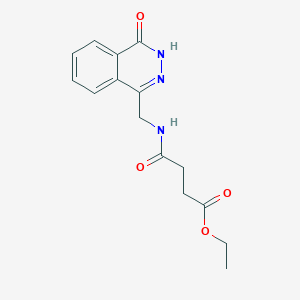 molecular formula C15H17N3O4 B2984029 Ethyl 4-oxo-4-(((4-oxo-3,4-dihydrophthalazin-1-yl)methyl)amino)butanoate CAS No. 899745-40-5
