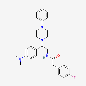 N-(2-(4-(dimethylamino)phenyl)-2-(4-phenylpiperazin-1-yl)ethyl)-2-(4-fluorophenyl)acetamide
