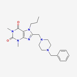 8-[(4-benzylpiperazin-1-yl)methyl]-1,3-dimethyl-7-propyl-3,7-dihydro-1H-purine-2,6-dione