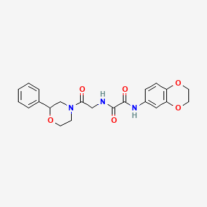 molecular formula C22H23N3O6 B2984108 N1-(2,3-dihydrobenzo[b][1,4]dioxin-6-yl)-N2-(2-oxo-2-(2-phenylmorpholino)ethyl)oxalamide CAS No. 954092-82-1