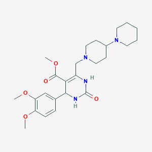 molecular formula C25H36N4O5 B2984120 methyl 6-({[1,4'-bipiperidine]-1'-yl}methyl)-4-(3,4-dimethoxyphenyl)-2-oxo-1,2,3,4-tetrahydropyrimidine-5-carboxylate CAS No. 1252817-61-0