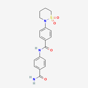 4-[[4-(1,1-Dioxothiazinan-2-yl)benzoyl]amino]benzamide