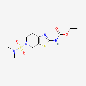 molecular formula C11H18N4O4S2 B2984134 ethyl (5-(N,N-dimethylsulfamoyl)-4,5,6,7-tetrahydrothiazolo[5,4-c]pyridin-2-yl)carbamate CAS No. 1396784-01-2