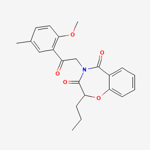4-(2-(2-methoxy-5-methylphenyl)-2-oxoethyl)-2-propylbenzo[f][1,4]oxazepine-3,5(2H,4H)-dione