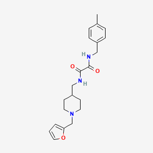 molecular formula C21H27N3O3 B2984143 N1-((1-(furan-2-ylmethyl)piperidin-4-yl)methyl)-N2-(4-methylbenzyl)oxalamide CAS No. 953006-65-0