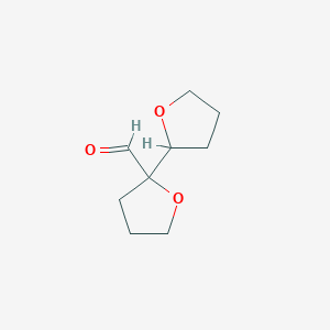molecular formula C9H14O3 B2984163 2-(Oxolan-2-YL)oxolane-2-carbaldehyde CAS No. 1822638-32-3