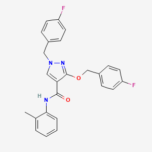 B2984175 1-(4-fluorobenzyl)-3-((4-fluorobenzyl)oxy)-N-(o-tolyl)-1H-pyrazole-4-carboxamide CAS No. 1014089-40-7