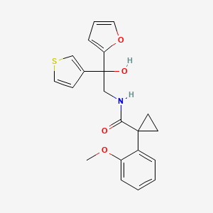 molecular formula C21H21NO4S B2984188 N-(2-(furan-2-yl)-2-hydroxy-2-(thiophen-3-yl)ethyl)-1-(2-methoxyphenyl)cyclopropanecarboxamide CAS No. 2034483-19-5