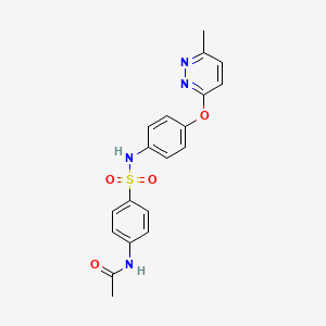 molecular formula C19H18N4O4S B2984206 N-(4-(N-(4-((6-methylpyridazin-3-yl)oxy)phenyl)sulfamoyl)phenyl)acetamide CAS No. 1207033-73-5
