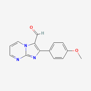 molecular formula C14H11N3O2 B2984208 2-(4-Methoxyphenyl)imidazo[1,2-a]pyrimidine-3-carbaldehyde CAS No. 500228-75-1