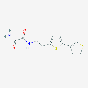 molecular formula C12H12N2O2S2 B2984211 N'-(2-{[2,3'-bithiophene]-5-yl}ethyl)ethanediamide CAS No. 2097934-95-5