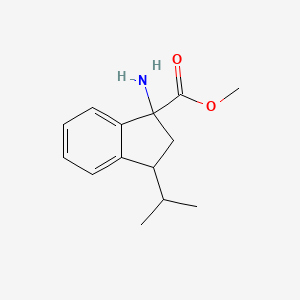 B2984217 Methyl 1-amino-3-propan-2-yl-2,3-dihydroindene-1-carboxylate CAS No. 2248280-09-1