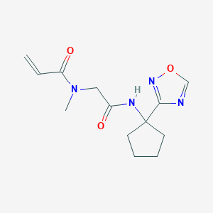 molecular formula C13H18N4O3 B2984282 N-Methyl-N-[2-[[1-(1,2,4-oxadiazol-3-yl)cyclopentyl]amino]-2-oxoethyl]prop-2-enamide CAS No. 2361764-97-6