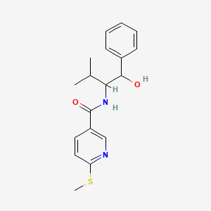 molecular formula C18H22N2O2S B2984293 N-(1-hydroxy-3-methyl-1-phenylbutan-2-yl)-6-(methylsulfanyl)pyridine-3-carboxamide CAS No. 1808439-72-6