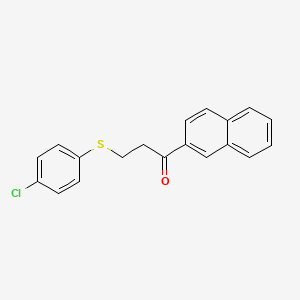 molecular formula C19H15ClOS B2984319 3-[(4-Chlorophenyl)sulfanyl]-1-(2-naphthyl)-1-propanone CAS No. 882073-33-8