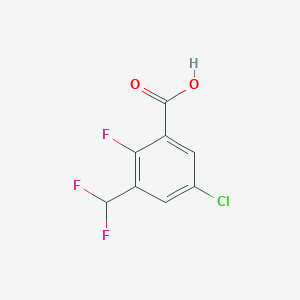 molecular formula C8H4ClF3O2 B2984340 5-Chloro-3-(difluoromethyl)-2-fluorobenzoic acid CAS No. 2248374-38-9