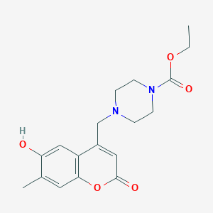 molecular formula C18H22N2O5 B2984354 ethyl 4-[(6-hydroxy-7-methyl-2-oxo-2H-chromen-4-yl)methyl]piperazine-1-carboxylate CAS No. 859859-66-8