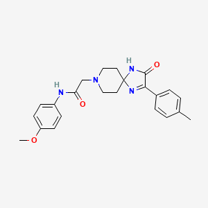 molecular formula C23H26N4O3 B2984391 N-(4-methoxyphenyl)-2-(3-oxo-2-(p-tolyl)-1,4,8-triazaspiro[4.5]dec-1-en-8-yl)acetamide CAS No. 932476-01-2