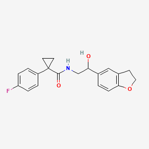 molecular formula C20H20FNO3 B2984396 N-[2-(2,3-dihydro-1-benzofuran-5-yl)-2-hydroxyethyl]-1-(4-fluorophenyl)cyclopropane-1-carboxamide CAS No. 1704609-90-4