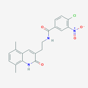 molecular formula C20H18ClN3O4 B2984407 4-chloro-N-[2-(5,8-dimethyl-2-oxo-1H-quinolin-3-yl)ethyl]-3-nitrobenzamide CAS No. 851407-09-5