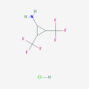 molecular formula C5H6ClF6N B2984408 2,3-Bis(trifluoromethyl)cyclopropan-1-amine hydrochloride CAS No. 2228364-54-1
